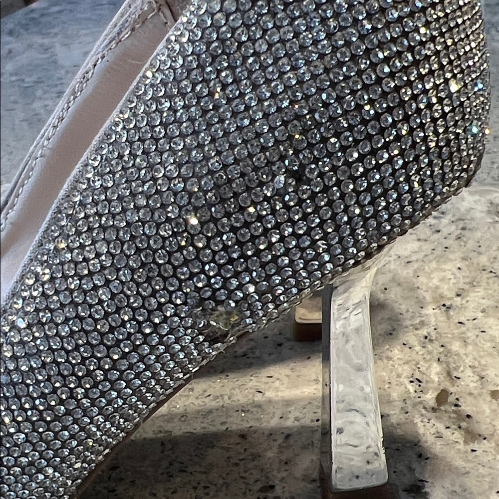 Steve Madden Glittering Silver Heels Size 6 - Picture 7 of 14